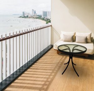 kontrast Stół stolik szklany okrągły balkon taras ogród TERNI 60 cm 5