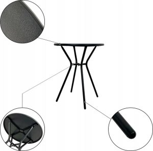 kontrast Stół stolik ogrodowy okrągły balkon taras COMO 60 cm czarny 3