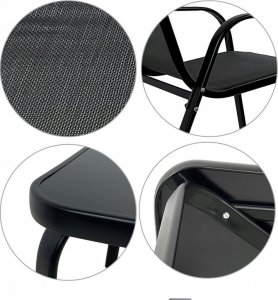 kontrast Zestaw mebli ogrodowych Marbella ławka 4 części czarny 7