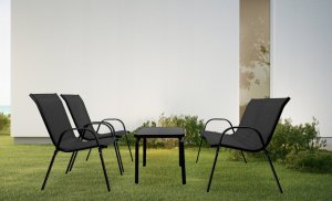 kontrast Zestaw mebli ogrodowych Marbella ławka 4 części czarny 9