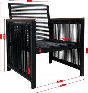 kontrast Modułowy zestaw mebli ogrodowych technorattan CUBA 4 cześci 4os. czarny 3