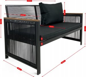 kontrast Modułowy zestaw mebli ogrodowych technorattan CUBA 4 cześci 4os. czarny 4