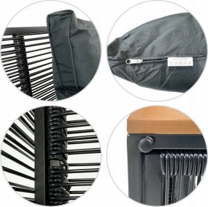 kontrast Modułowy zestaw mebli ogrodowych technorattan CUBA 4 cześci 4os. czarny 7