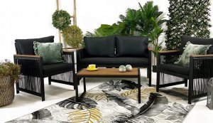 kontrast Modułowy zestaw mebli ogrodowych technorattan CUBA 4 cześci 4os. czarny 8