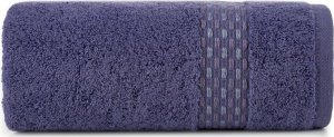 Eurofirany Ręcznik bawełniany z żakardową bordiurą RIVA 70X140 fioletowy 2