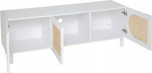 Atmosphera Komoda pod telewizor biała CABRAS, drzwi z plecionki wiedeńskiej, 140 x 41,7 x 50 cm 2