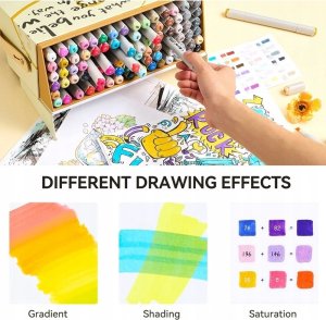 ARRTX Marker dwustronny - flamastry Oros, 90 kolorów 4