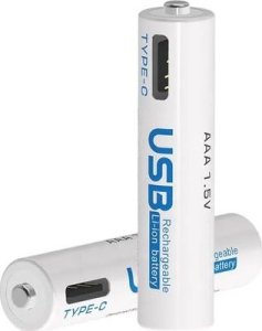 BESTON Baterijos AAA ładowalne z gniazdem USB-C 400mAh Li-Ion 4 vnt. 2