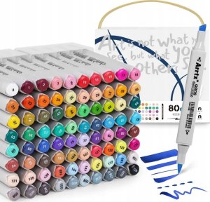 ARRTX Dwustronne markery - flamastry 80 kolorów 4