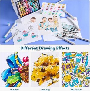 ARRTX Dwustronne markery - flamastry 80 kolorów 7