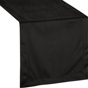 Eurofirany Bieżnik welwetowy jednokolorowy MELINDA 140X220 czarny 1