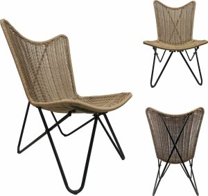 kontrast Fotel krzesło ogrodowe RIMINI rattan 66x83x101 cm naturalny 1