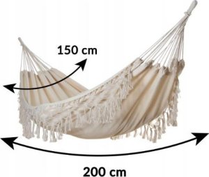 kontrast Duży hamak ogrodowy boho MIDAS 150x200 ecru 3