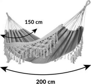 kontrast Duży hamak ogrodowy boho MIDAS 150x200 szary 2