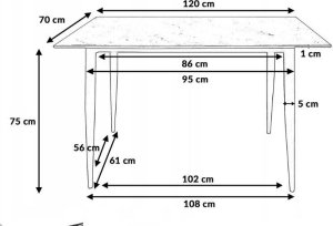 kontrast Stół do kuchni jadalni salonu ceramiczny blat Venezia 120x70x75 szary 6