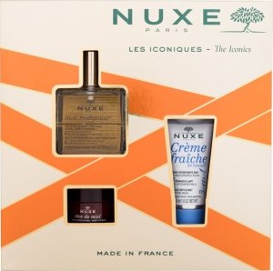 Nuxe Hp Clasic Set Nuxe: Huile Prodigieuse Or Multi-Purpose, Body Oil, For Face, Body & Hair, 50 ml + Creme Fraiche de Beaute, Moisturizing, Cream, For Face, 30 ml + Reve de Miel, Honey, Lip Balm, 15 g For Women 1