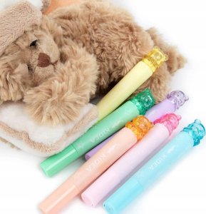 Piórnik Derform Flamastry dwustronne ze stempelkami Misie 6 szt Kidea 2