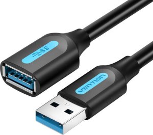 Kabel USB Vention Przedłużacz USB 3.0 męski-żeński Vention CBHBF 1m czarny PVC 1