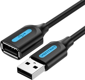 Kabel USB Vention Przedłużacz USB 2.0 męski-żeński Vention CBIBF 1m czarny PVC 1