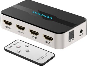 Vention Przełącznik switch 3 in 1 out HDMI Vention AFJH0 z separacją audio (szary) 1