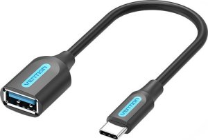 Adapter USB Vention Kabel USB-C 3.1 męski do USB-A żeński OTG Vention CCVBB 0,15 m, czarny, PVC 2