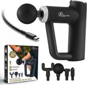 ExtraLink Extralink Massage Gun Mini Czarny | Pistolet do masażu | 4 końcówki 1