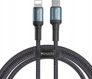 Kabel USB Yesido yesido Kabel CA76 20W Type-C/iP 1.2m 2.4A, BLACK / CZARNY 1