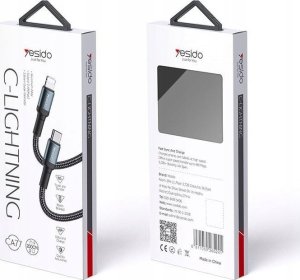 Kabel USB Yesido yesido Kabel CA76 20W Type-C/iP 1.2m 2.4A, BLACK / CZARNY 2