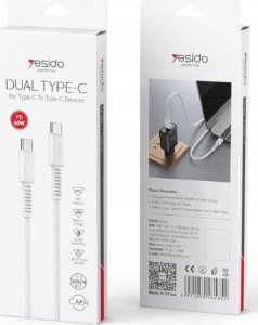 Kabel USB Yesido USB-C - USB-C 1 m Biały (YID000052) 2