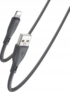 Kabel USB Yesido yesido Silikonowy Kabel CA119 12W USB-iP 1m 2.4A, BLACK / CZARNY 1