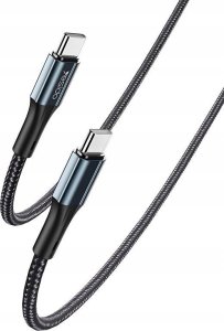 Kabel USB Yesido yesido Kabel CA96 60W Type-C/Type-C 1.2m 3A, BLACK / CZARNY 1