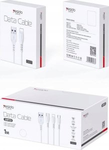 Kabel USB Yesido yesido Kabel CA71 USB-iP 2A (20szt.) 1m, WHITE / BIAŁY 2