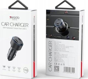 Ładowarka Yesido Ład. sam. Y48 PD 60W 2xUSB-C BLACK / CZARNY 2
