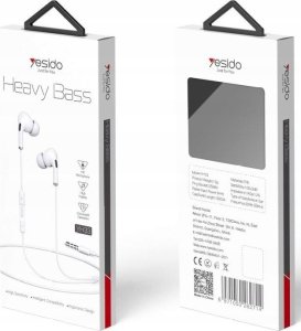 Słuchawki Yesido yesido Słuchawki Dokanałowe YH33 Aux 3.5mm 120cm, WHITE / BIAŁY 2