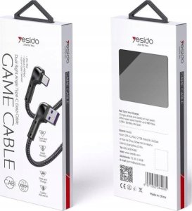 Kabel USB Yesido yesido Kątowy Kabel CA81 18W USB-Type-C 2m 2A, BLACK / CZARNY 2