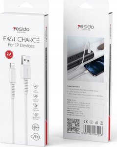 Kabel USB Yesido yesido Kabel CA120 18W USB-Lightning 1m PVC 2A, WHITE / BIAŁY 2