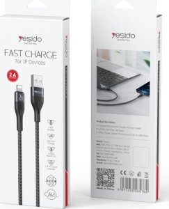 Kabel USB Yesido Lightning - 1 m Czarny (YID000061) 2
