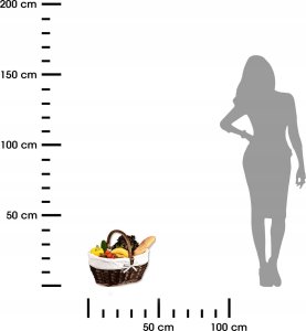 Kesper Pleciony kosz piknikowy z materiałową wyściółką, 45 x 34 cm 3