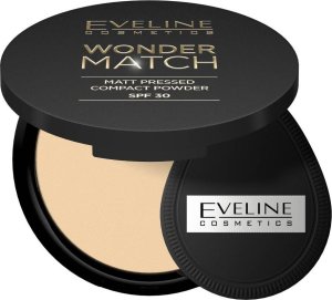 XXXX__Eveline Cosmetics (Eveline) Eveline Wonder Match matowy puder prasowany z filtrem ochronnym SPF30 02 Medium Beige 8g 1