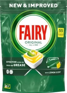 Fairy Fairy Original All in One Lemon – Kapsułki do zmywarki, cytrynowe – 55 sztuk 1