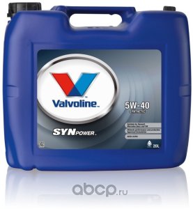 Valvoline Alyva varikliui SYNPOWER 5W40 20L, Valvoline 2
