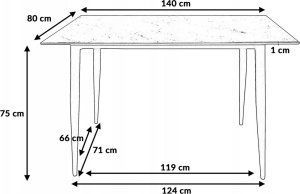 kontrast Stół do salonu jadalni ceramiczny blat Satuario 140x80x75 beżowy 3