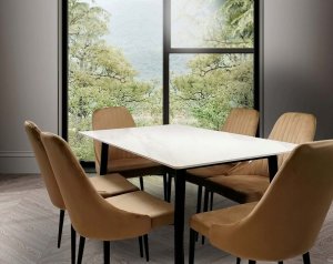 kontrast Stół do salonu jadalni ceramiczny blat Satuario 140x80x75 beżowy 5