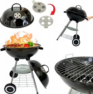kontrast Grill węglowy na kółkach zamykany półka BBQ 1014 4