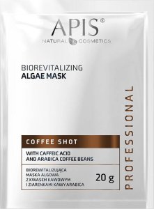 Apis Apis Coffee Shot biorewitalizująca maska algowa z kwasem kawowym i ziarenkami kawy arabica 20g 1