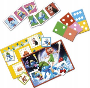 Clementoni GRA SMERFY 2W1 DOMINO MEMORY 2