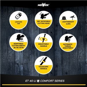 Mowox MoWox | Hand Held Battery Grass Trimmer ET 40 Li Cordless 8