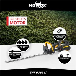 Mowox MoWox | 62V Excel Series Hand Held Battery Hedge Trimmer With Rotating Handle | EHT 6362 Li | Cordless 5