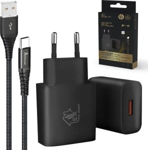 Ładowarka ExtraLink EXTRALINK SMART LIFE SET01 CABLE + CHARGER: 15W 5V 3A, USB-USB-C, 200CM / 12W 5V 2.4A (BLACK) 1