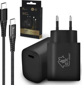 Ładowarka ExtraLink EXTRALINK SMART LIFE SET02 CABLE + CHARGER: 60W 20V 3A, USB-C-USB-C, 200CM / 18W PD3.0 5V/3A 9V/2A (BLACK) 1